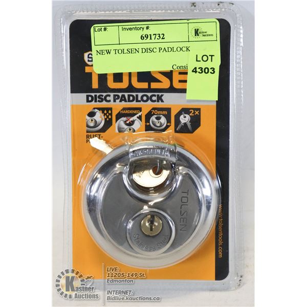 NEW TOLSEN DISC PADLOCK
