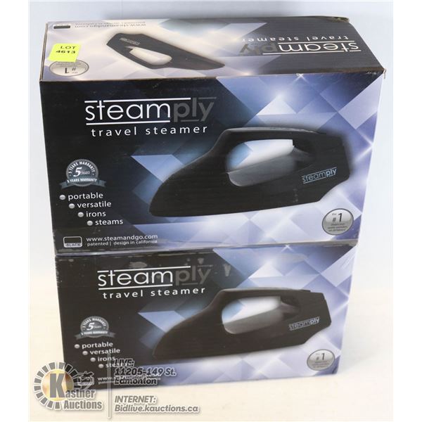 2 NEW BLACK STEAMPLY TRAVEL STEAMERS