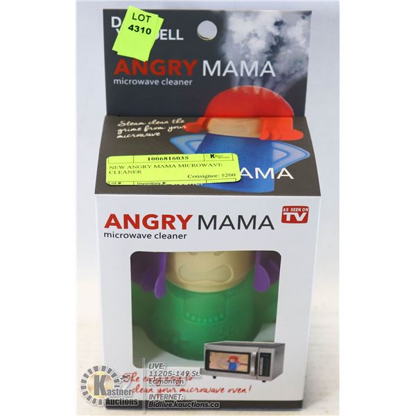 NEW ANGRY MAMA MICROWAVE CLEANER INCLUDES INSTRUCTIONS ON BACK OF PACKAGING