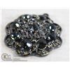 Image 1 : LARGE RHINESTONE PENDANTS (BLACK)