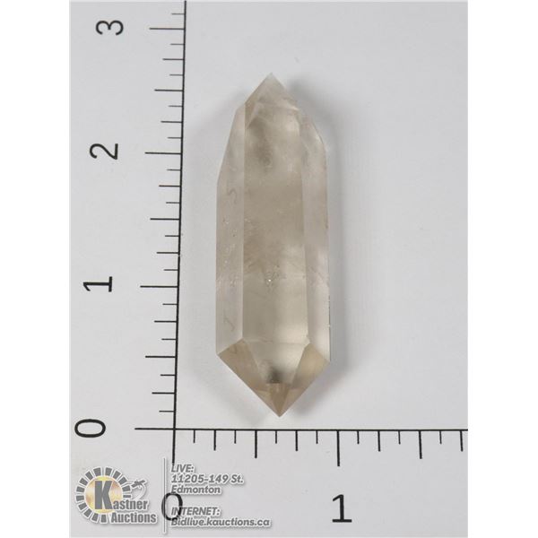#312-SMOKEY QUARTZ 2 POINT 21.7g JEWELRY/ HEALING MINERAL/ W-15.9mm/L-60.8mm