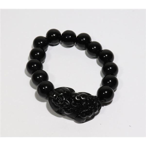#164-PI XIU BRACELET 12mm/8" JEWELRY/ BLACK RESIN