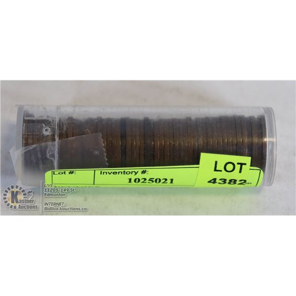 PENNIES ROLL OF CANADIAN PENNIES - 1920S; 1930S; 1940S