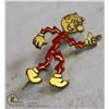 Image 1 : VINTAGE REDDY KILOWATT COLLECTORS PIN 1955 MASKOT OF KILOWATT UTILITIES COMPANY,GOLD WITH RED ENAMEL