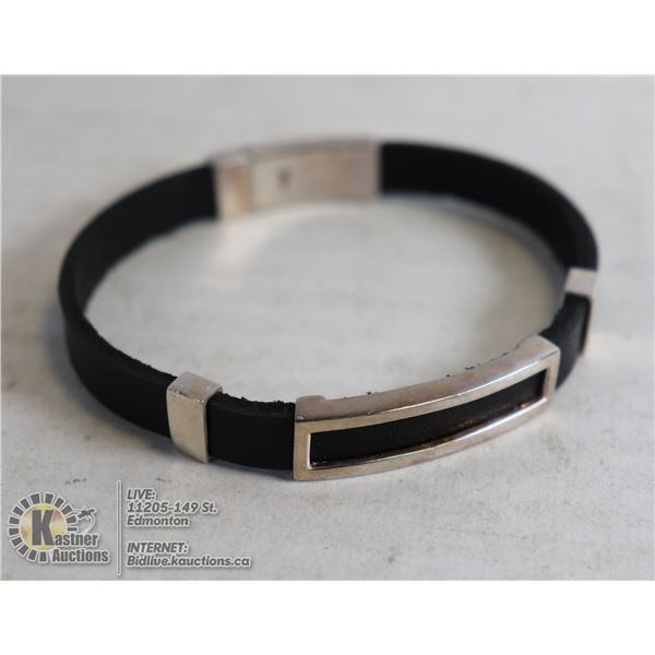 TURKISH JEWELRY LEATHER AND 925 SILVER BRACELET