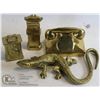 Image 1 : BRASS ITEMS 2 X CLOCKS PHONE LIZARD