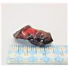 Image 1 : 10)  NATURAL AMMOLITE RED FIRE MINERAL SPECIMEN MEASURES 2.5" X 1.", WEIGHS 39.4 GRAMS.  COLLECTIBLE
