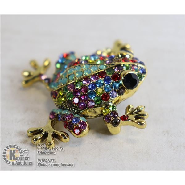 FROG RHINESTONE BROOCH