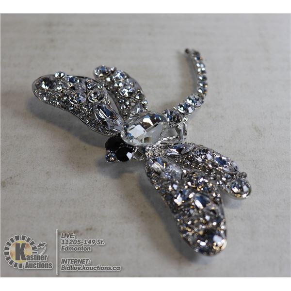 DRAGONFLY RHINESTONE BROOCH