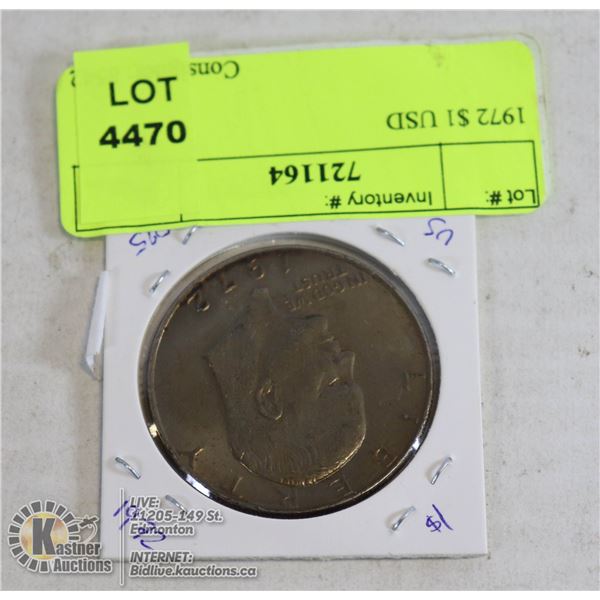 1972 $1 USD