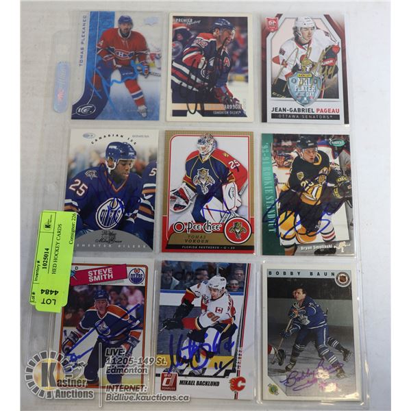 AUTOGRAPHED HOCKEY CARDS LUKE RICHARDSON; STEVE SMITH; BOBBY BAUN; 6 MORE