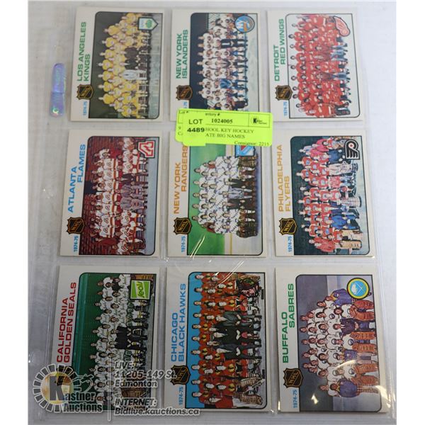 9 X OLD SCHOOL KEY HOCKEY CARDS ESTATE BIG NAMES