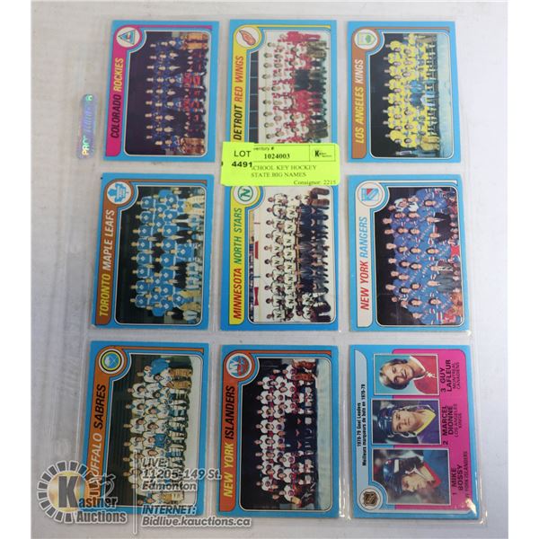 9 X OLD SCHOOL KEY HOCKEY CARDS ESTATE BIG NAMES