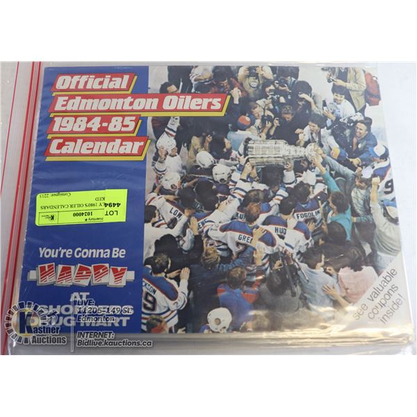 4 X EARLY 1980'S OILER CALENDARS UNMARKED