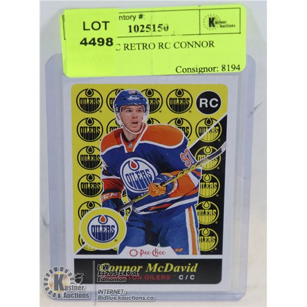 2015-16 OPC RETRO RC CONNOR MCDAVID ROOKIE CARD