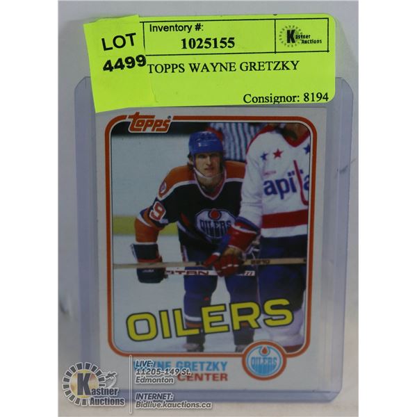 1981-82 TOPPS WAYNE GRETZKY 3RD YEAR