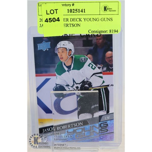2020-21 UPPER DECK YOUNG GUNS JASON ROBERTSON ROOKIE CARD