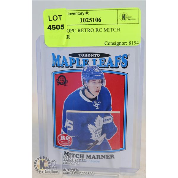 2016-17 OPC RETRO RC MITCH MARNER ROOKIE CARD