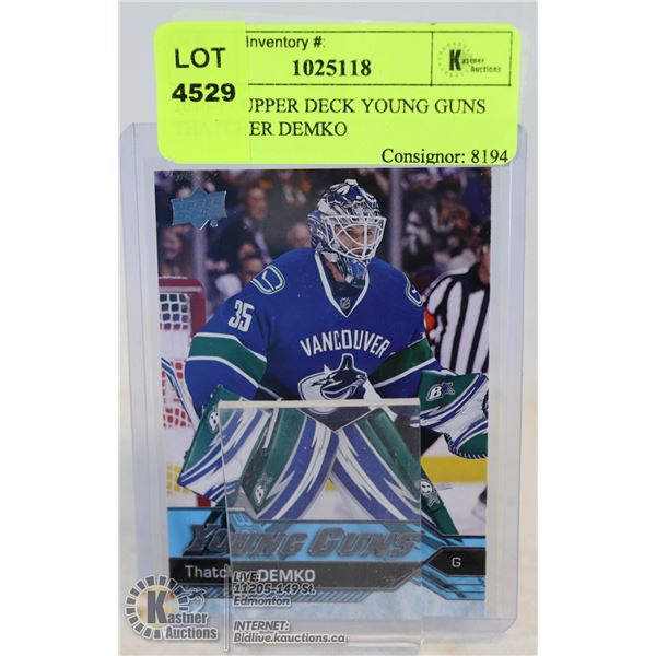2016-17 UPPER DECK YOUNG GUNS THATCHER DEMKO ROOKIE CARD