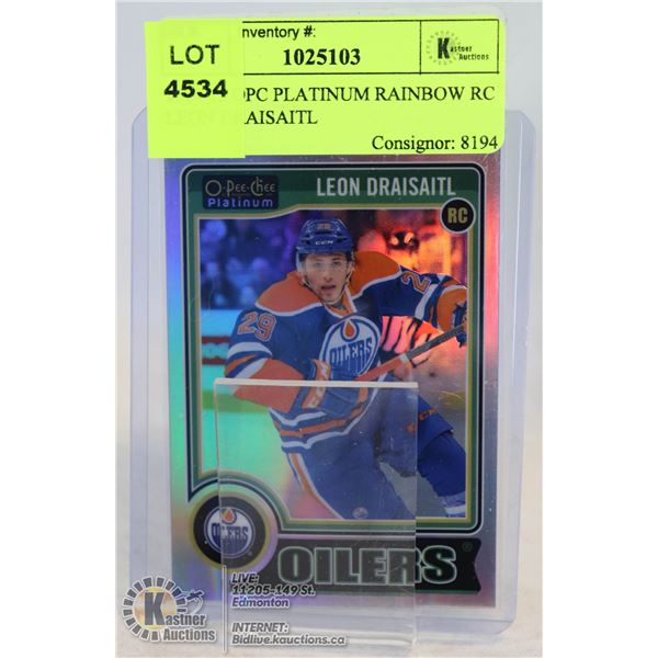 2014-15 OPC PLATINUM RAINBOW RC LEON DRAISAITL ROOKIE CARD