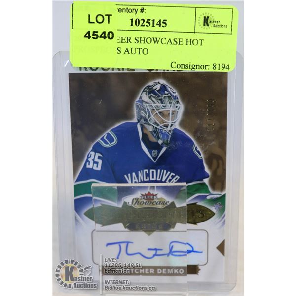 2016-17 FLEER SHOWCASE HOT PROSPECTS AUTO THATCHER DEMKO ROOKIE AUTO