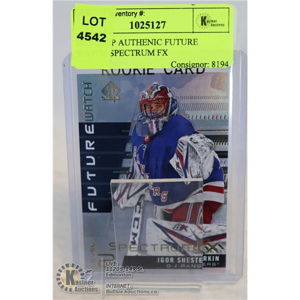 2019-20 SP AUTHENIC FUTURE WATCH SPECTRUM FX IGOR SHESTERKIN NON SIGNED ROOKIE CARD