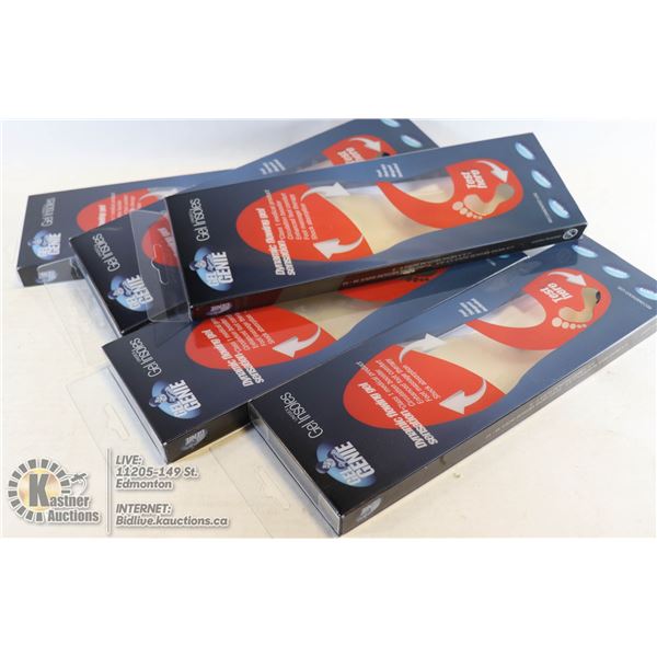 5 PAIRS OF GEL GENIE INSOLES SIZE MEDIUM