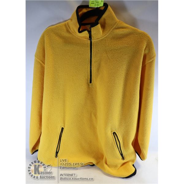 EDDIE BOWER 1/4-ZIP FLEECE JACKET - YELLOW WITH BLACK TRIM - FITS LADIES SIZE L TO XL