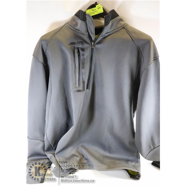GREY & BLACK MEN'S OGIO ZIPPER NECK PULLOVER JACKET - SIZE XL