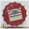 Image 1 : NEW 8.5" DIAMETER METAL BUDWEISER BOTTLE CAP SHAPE WALL ART