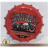 Image 1 : NEW 8.5" DIAMETER METAL HARLEY DAVIDSON BOTTLE CAP SHAPE WALL ART