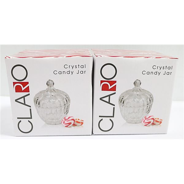 2 NEW CRYSTAL CANDY DISHES