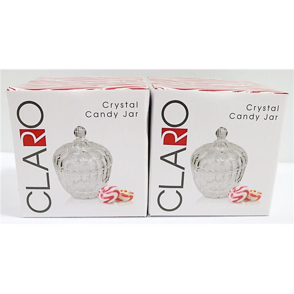 2 NEW CRYSTAL CANDY DISHES