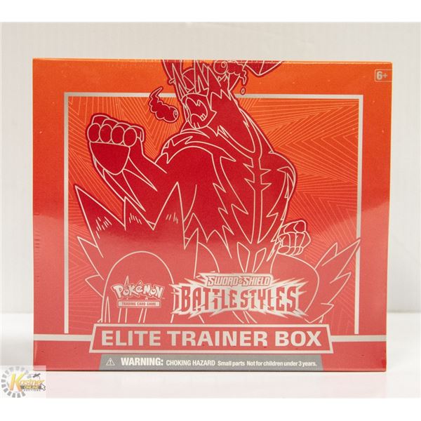 POKEMON BATTLE STYLES ELITE TRAINER BOX, NEW NEW RELEASE SERIES, EACH BOX CONTAINS x8 BOOSTER PACKS,
