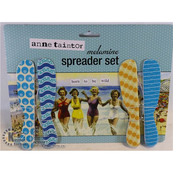 NEW 4PC ANNE TAINTOR MELAMINE SPREADER SET
