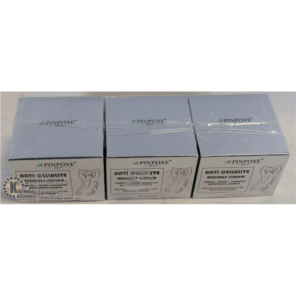 LOT OF 3 PINPOXE ANTI CELLULITE MASSAGE CREAM