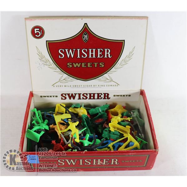 CIGAR BOX FULL OF 60'S TOYS