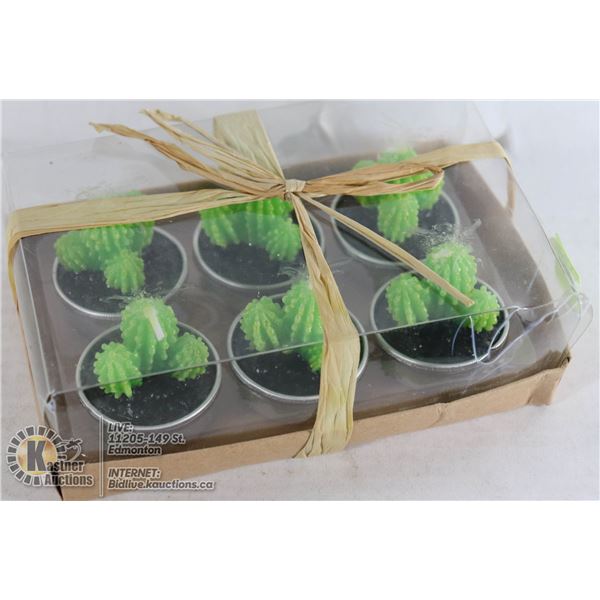 6 PACK OF CACTUS TEA LIGHTS