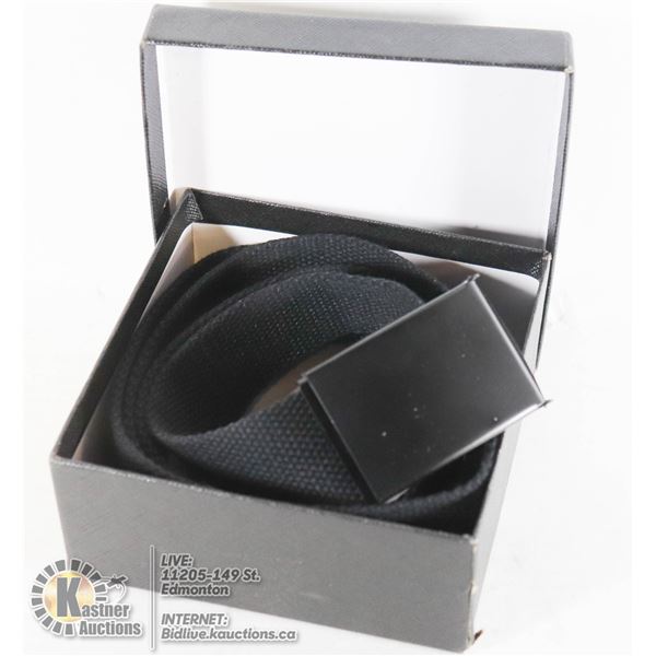 BLACK CANVAS BELT O/S