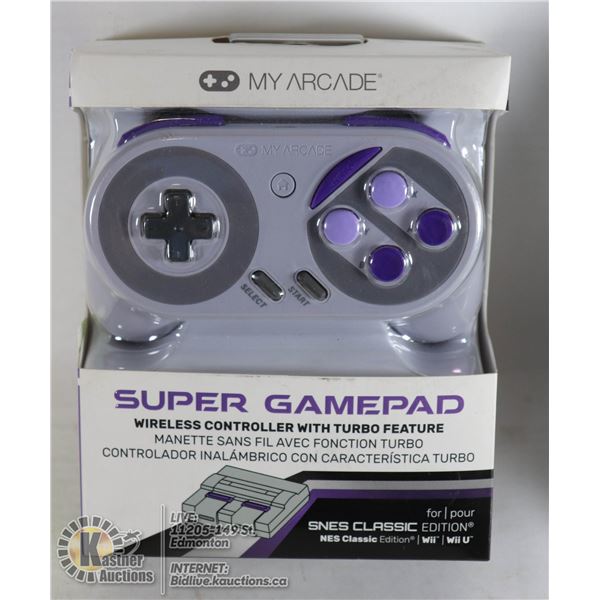 NEW MY ARCADE WIRELESS SUPER GAMEPAD FOR SNES CLASSIC, WII & WII U
