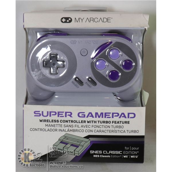 NEW MY ARCADE WIRELESS SUPER GAMEPAD FOR SNES CLASSIC, WII & WII U