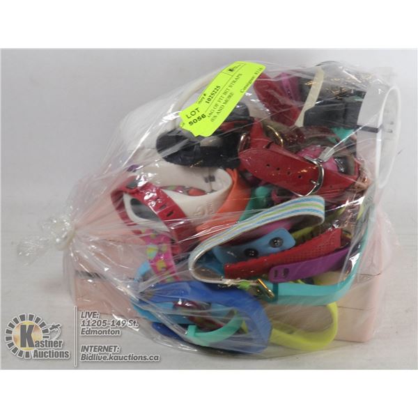 LARGE BAG OF FIT BIT STRAPS WATCHES AND MORE