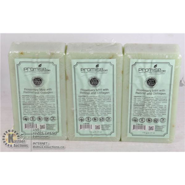 3 BARS PROMISE CBD AFRICAN MUD SOAP ROSEMARRY MINT WITH COLLAGEN