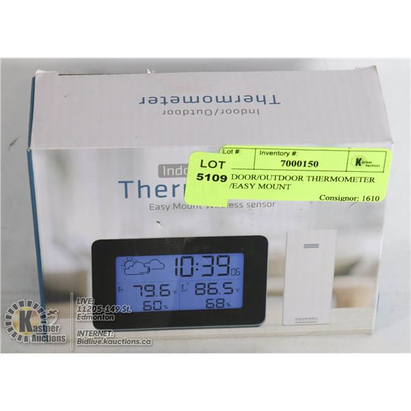 INDOOR/OUTDOOR THERMOMETER W/EASY MOUNT WIRELESS SENSOR