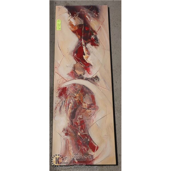 ABSTRACT ORIGINAL PAINTING ON CANVAS SIGNED BALL APPROX 1 FT X 3 FT  LITTLE ROYAL GALLERY