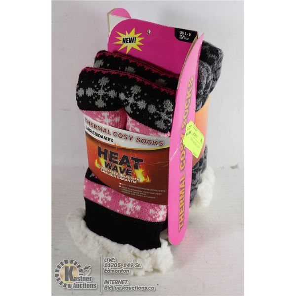 2PK COZY SLIPPER SOCKS-LADIES