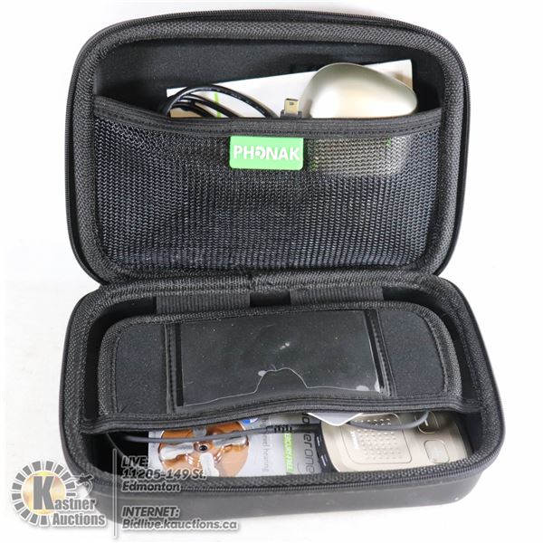 HEARING AID SUPPLIES “PHONAK COMPILOT II” REMOTE & CHARGER P312 BATTERIES FOR HEARING AID (28 TOTAL)