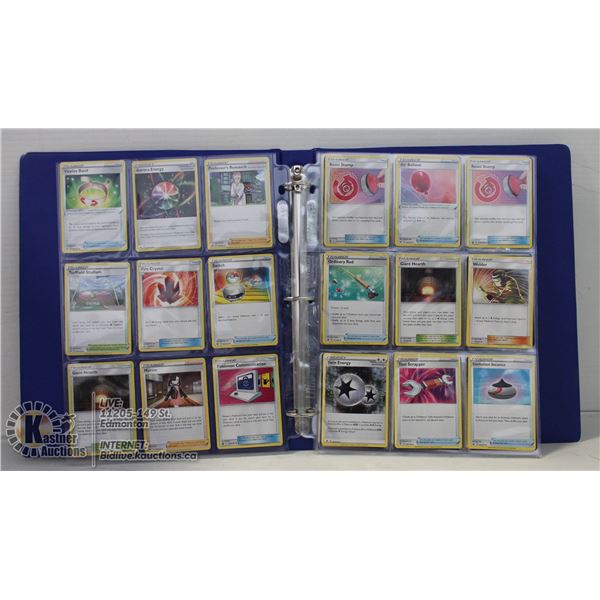 BINDER OF POKEMON CARDS DOUBLE SIDED SHEETS