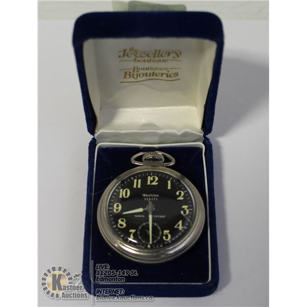 VINTAGE WESTCLOX SCOTTY POCKET WATCH WITH BOX