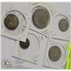 Image 1 : 5 CANADIAN COINS- 1973 $1 COIN, 1979 50 CENT COIN, 1968 25 CENT PIECE, 1951 DIME, 1912? QUARTER